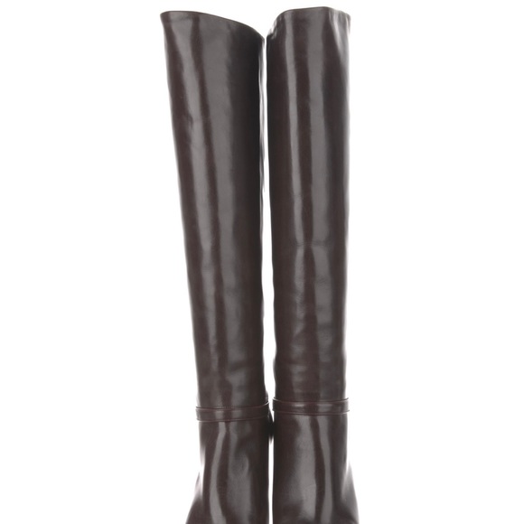 Gucci Vintage Knee-High Riding Boots,Interlocking G Logo, Block Heels - Picture 3 of 5